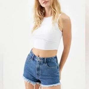 PacSun Blue High Waisted Denim Festival Shorts - Size 26